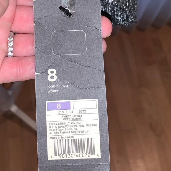 BNWT Mossimo tweed tuxedo blazer sz 8 - Picture 4 of 6